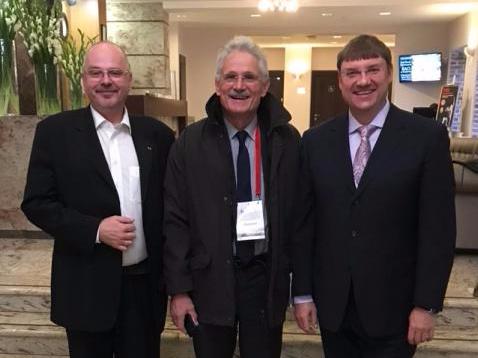 Проф. К. В. Пучков с немецкими коллегами: проф. A. D. Ebert и проф. J. Keckstein на Первом международном научном&nbsp;&nbsp;конгрессе «Инновации в акушерстве, гинекологии и репродуктологии». (Санкт-Петербург, 2017г.)